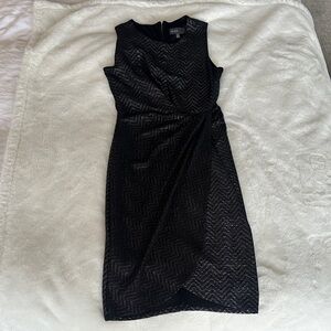 Donna Ricco Black Textured Midi Dress